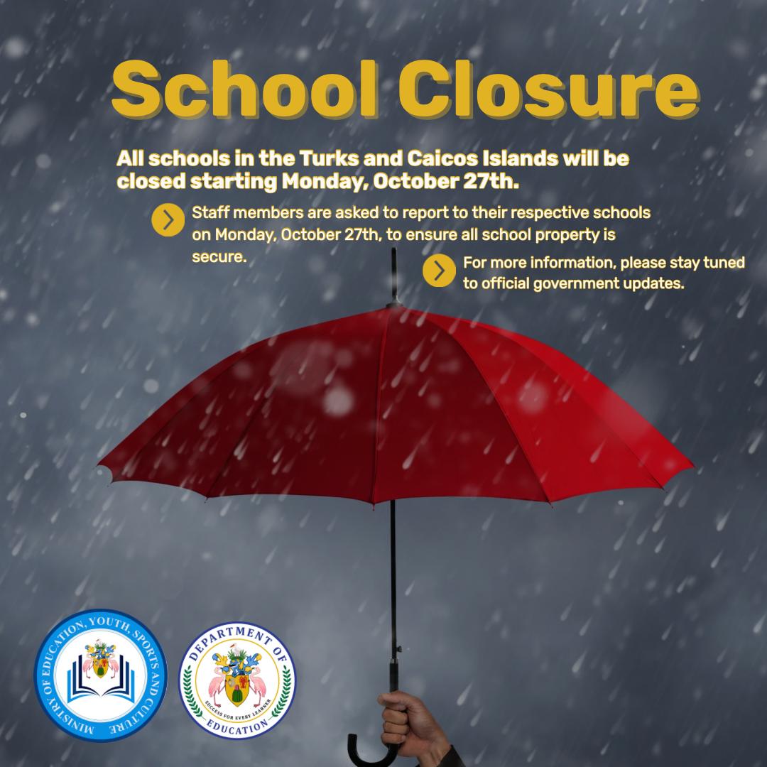 DEPARTMENT OF EDUCATION ISSUES SCHOOL CLOSURE AND HURRICANE PREPAREDNESS ADVISORY